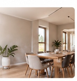 Modern interieur met strak stucwerk